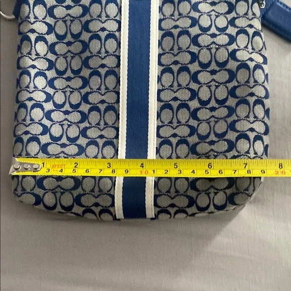 Coach Blue and White Patterned Crossbody Bag - Picture 4 of 5